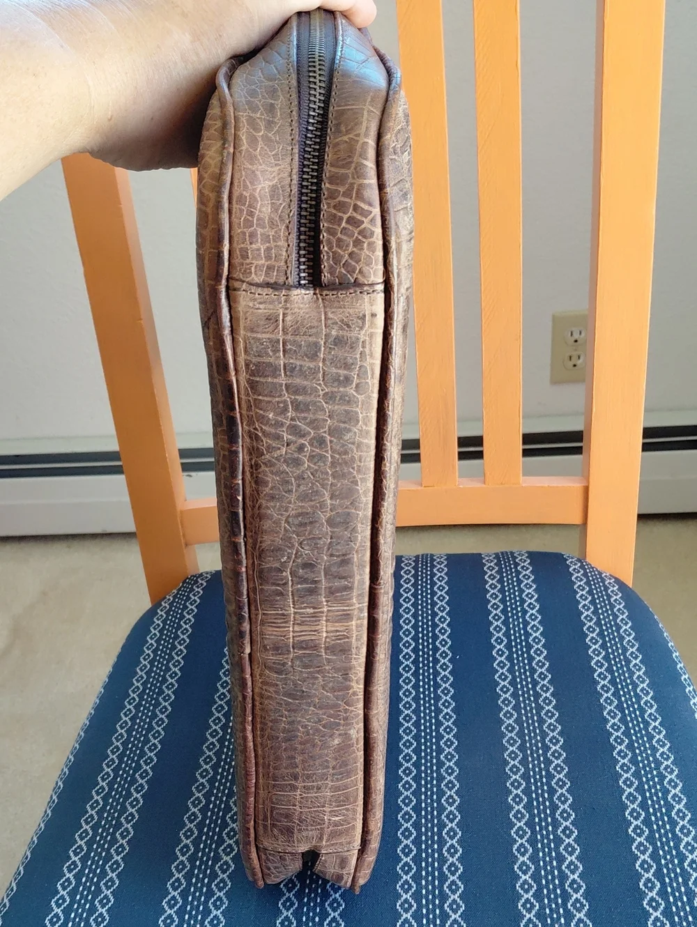 Nwt Twisted X Men's Brown Alligator Leather Briefcase